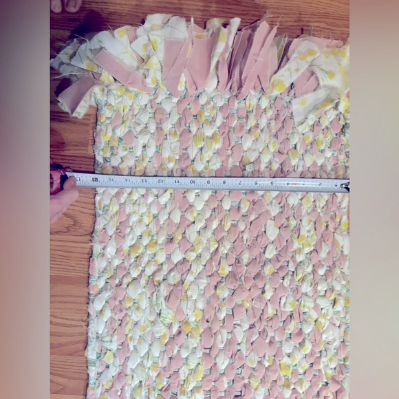 Handwoven Pink & Yellow Rag Rug - Picture 5 of 6